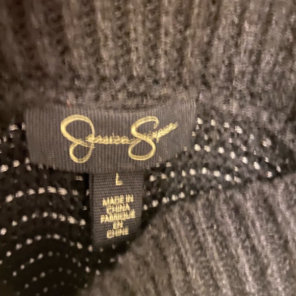 Jessica Simpson cold shoulder gold and black sweater - Picture 2 of 2